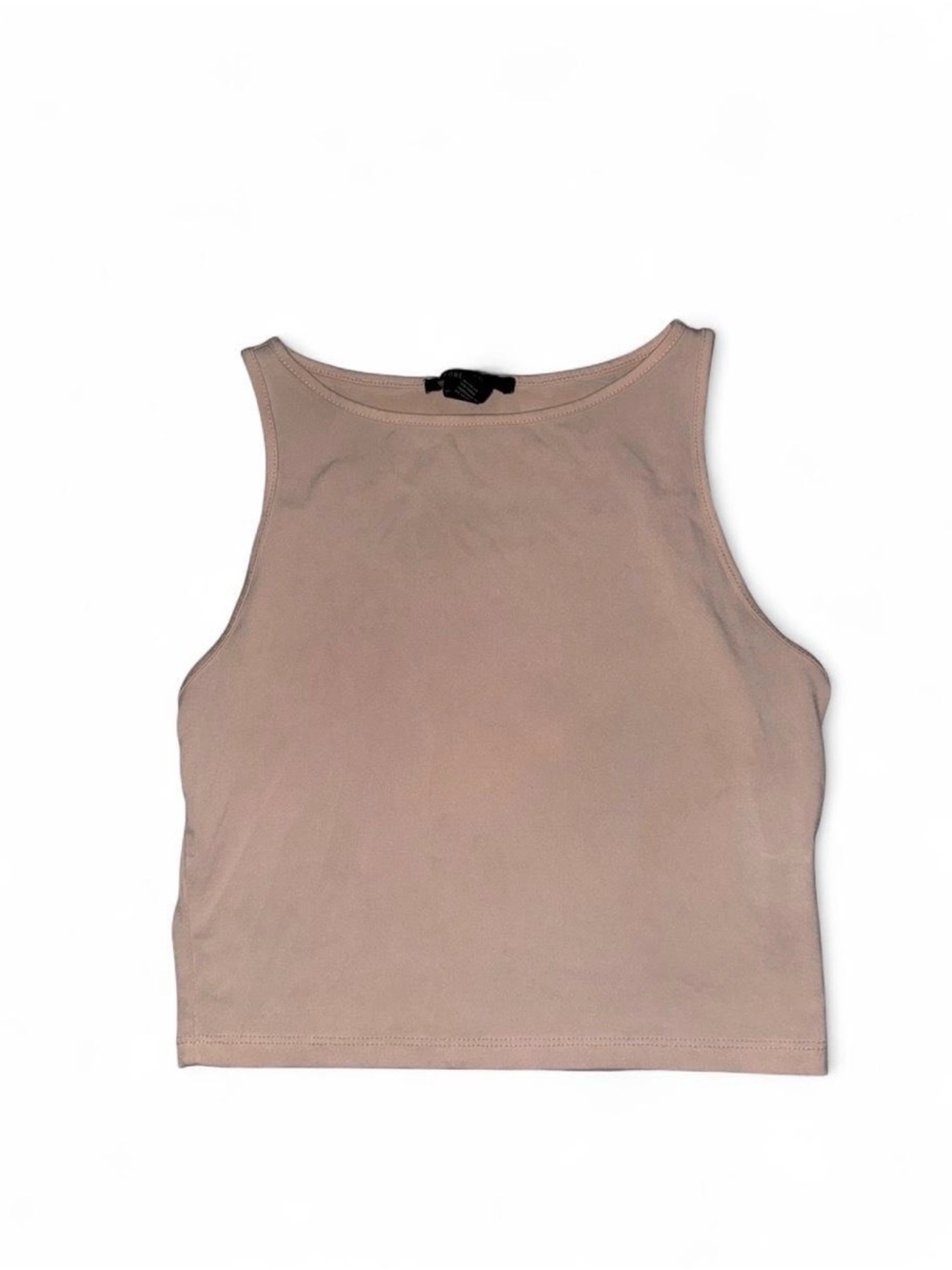 Forever 21 High Neck Tank Top - Beige Taupe